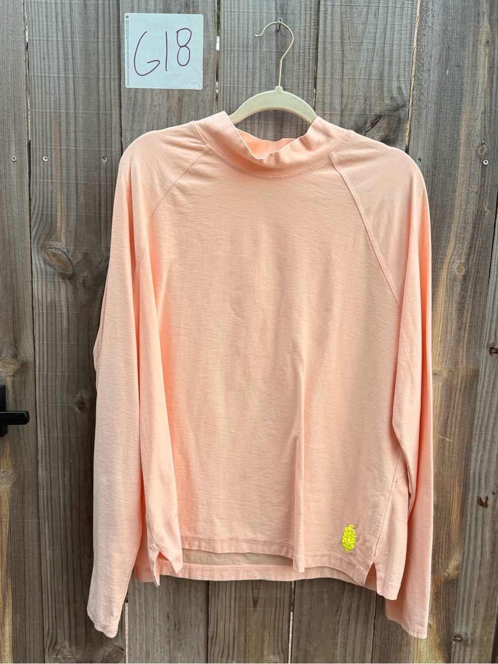 Free People Peach Long-Sleeve Mock Neck Top Size Medium